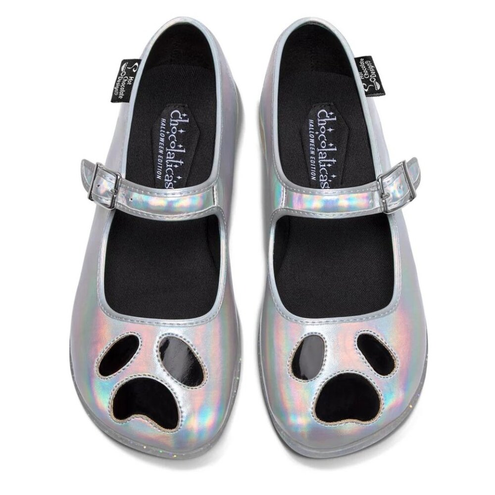 Hot Chocolate Chocolaticas Holo Ghost Halloween BOO Mary Jane flat shoes 8 US